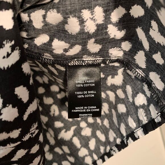La Vie Rebecca Taylor black/white dot button down blouse Size Small - Picture 3 of 4